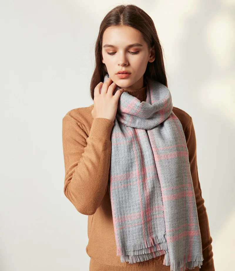 Hot Designer Winter Women Scarf Plaid Warm Cashmere Scarves Shawls Female Luxury Brand Pashmina Scarf Lady Blanket Wrap