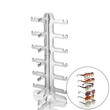 

Freestanding Base Frame Stable Home Sunglasses Holder Display Rack Storage 6 Layers Eyeglass Collections Easy Install Clear Shop