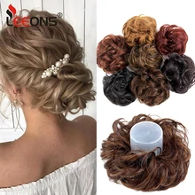 Leeons, женские резинки для волос, булочка для наращивания, эластичные волосы, парик, резинки для волос, модные женские аксессуары для волос, черный, коричневый