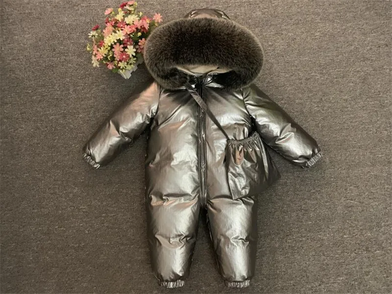 Пуховое пальто для детей ясельного возраста плотное пуховое пальто с меховым капюшоном для детей от 1 до 5 лет, зимнее пальто для мальчиков и девочек пуховая одежда, верхняя одежда