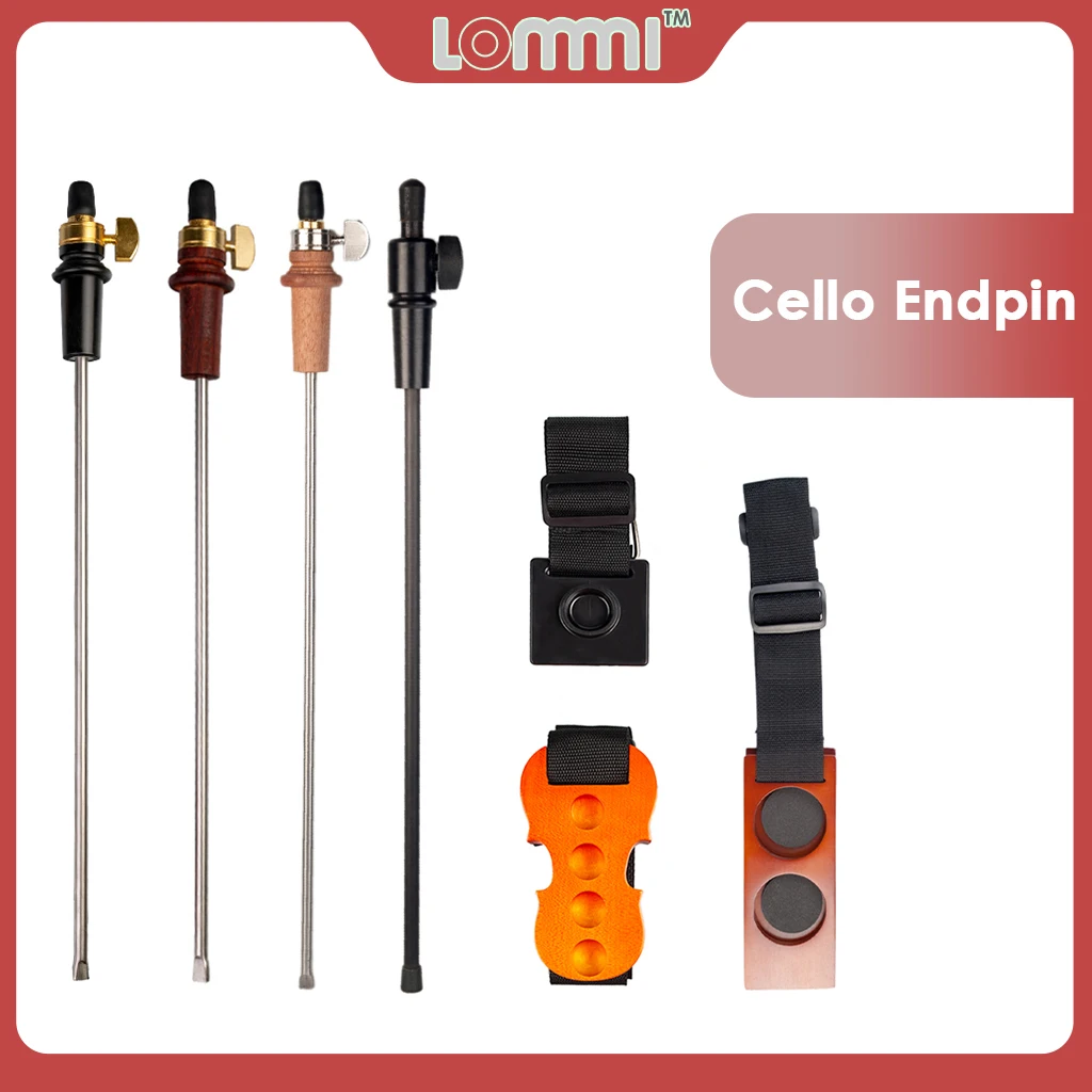 

LOMMI Adjustable Cello Endpin Anchor Non-slip w/ O-ring Stopper Thick Pad Anti-Scratch Sponge 4/4 Cello Strings Tailrod Endpin