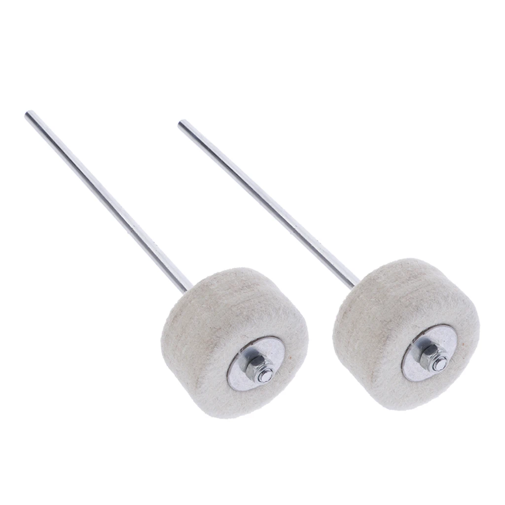 2 Pieces Drum Workshop Large Felt Bass Drum Beater Mallet White