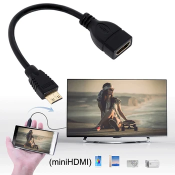 

Mini HDMI Male to HDMI Female Converter Adapter Cable Cord 1080P