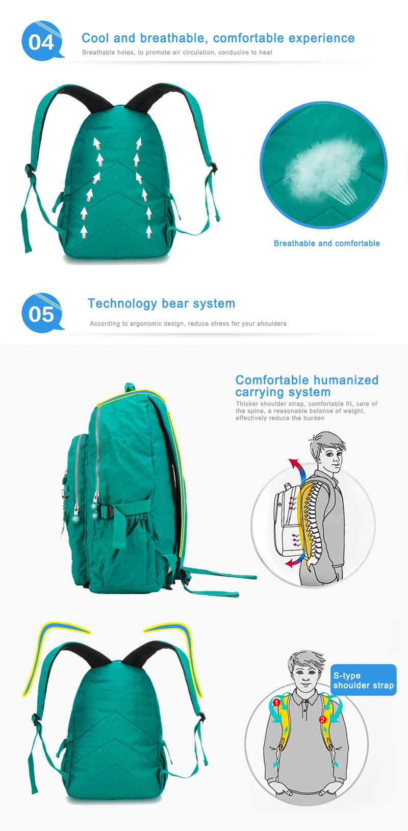 TEGAOTE 2021 Women Backpack for Teenage Girls Kipled Nylon Backpacks Mochila Feminina Female Travel Bagpack Schoolbag women bag