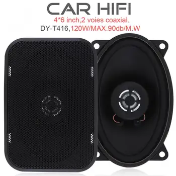 

2pcs 4*6 Inch 120W Car HiFi Coaxial Speaker Vehicle Door Auto Audio Music Stereo Full Range Frequency Speakers for Cars New