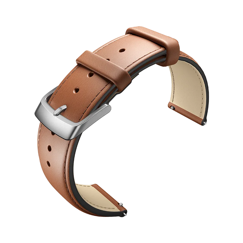 20 мм ремешок из натуральной кожи для TicWatch E& TicWatch C2(оникс и платина) сменный ремешок TicWatch официальный