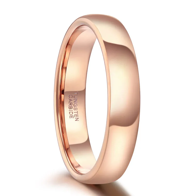 Wedding Rings 2/4/6mm 18K Rose Gold Plated Tungsten Carbide For Women Solid Lover's Engagement