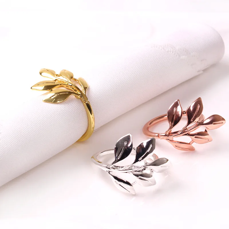 

10pcs European-American household goods metal leaf napkin ring napkin buckle