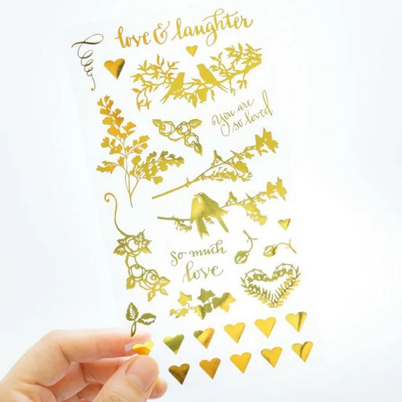 

6 Sheets Kawaii Hot Stamping Stickers Cute Stickers Decorative DIY Scrapbooking Sticker Stationery Office School Supplies