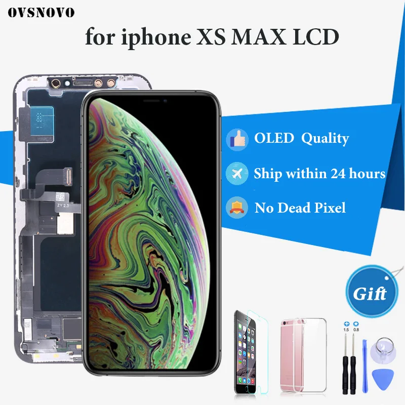 

OLED Quality OEM Full Front Assembly for iPhone XS MAX LCD Display Touch Screen Digitizer Assembly Replacement Part with gift