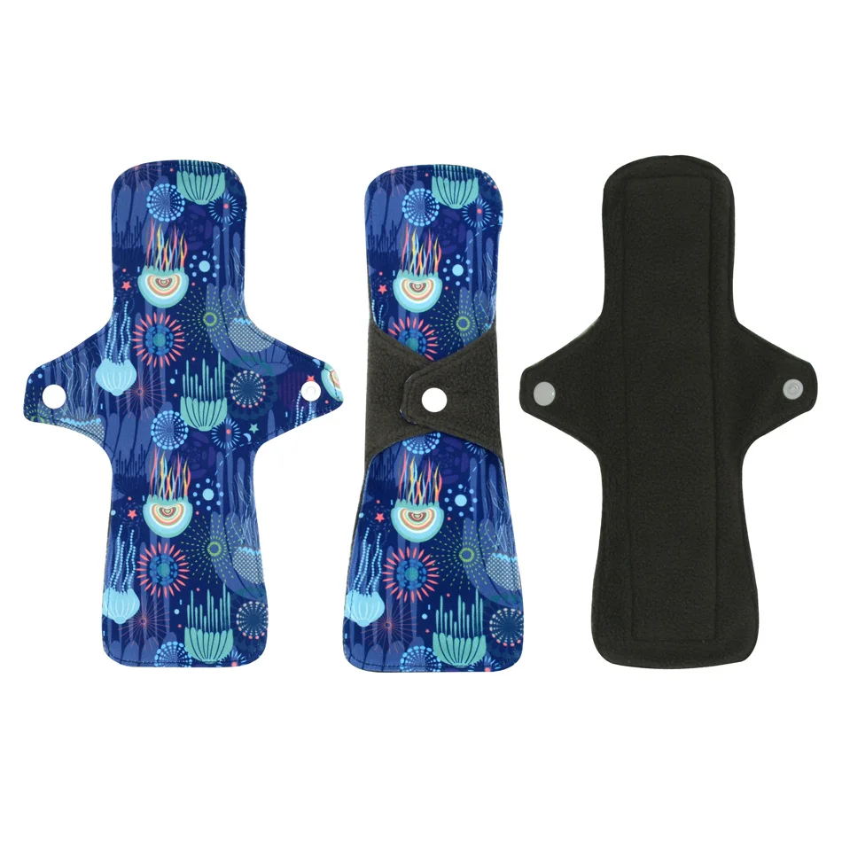 5pcs Reusable Cloth Menstrual Pads,Washable Sanitary Panty Liners With Polar Fleece Layer,Size27cm For Day Time Using