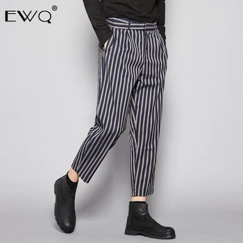 

EWQ / High Street fashion Men's Wear Vertical Stripe haren Pants 2020 spring new Loose trousers for Male Tide all-match 9Y0044