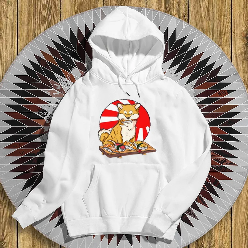 

Kawaii Shiba Inu Hoodie Sushi Sweatshirts Dog Lover Funny Unisex Hoodie