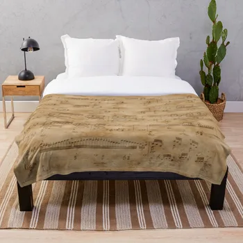 

Soft Blanket for Bed Sherpa Flannel Fleece Blanket Home Travel Sofa Soft Throw Blanket Vintage Music Sheet Page