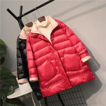 

2019 New Winter Women Loose Parka Coat Zippers Female Loose Warm Parkas Long Sleeve Thicken Parkas Outwear