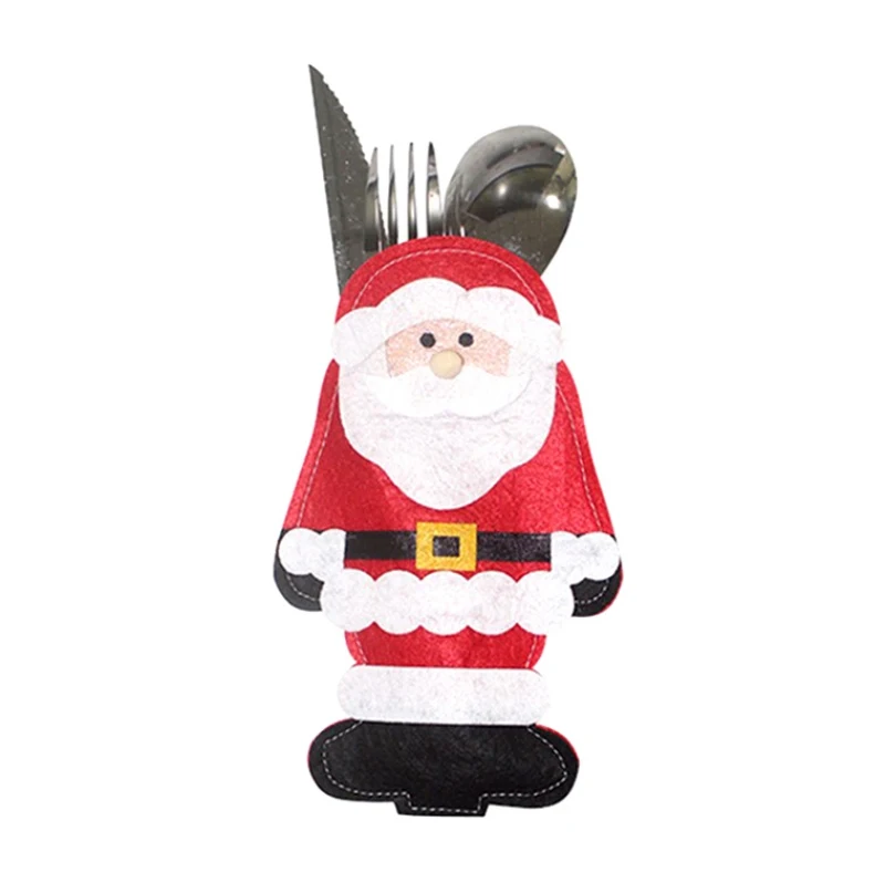 1pcs Christmas Stocking Bags Dining Table Knife Fork Holder Santa Claus Decoration Party Supplies | Дом и сад