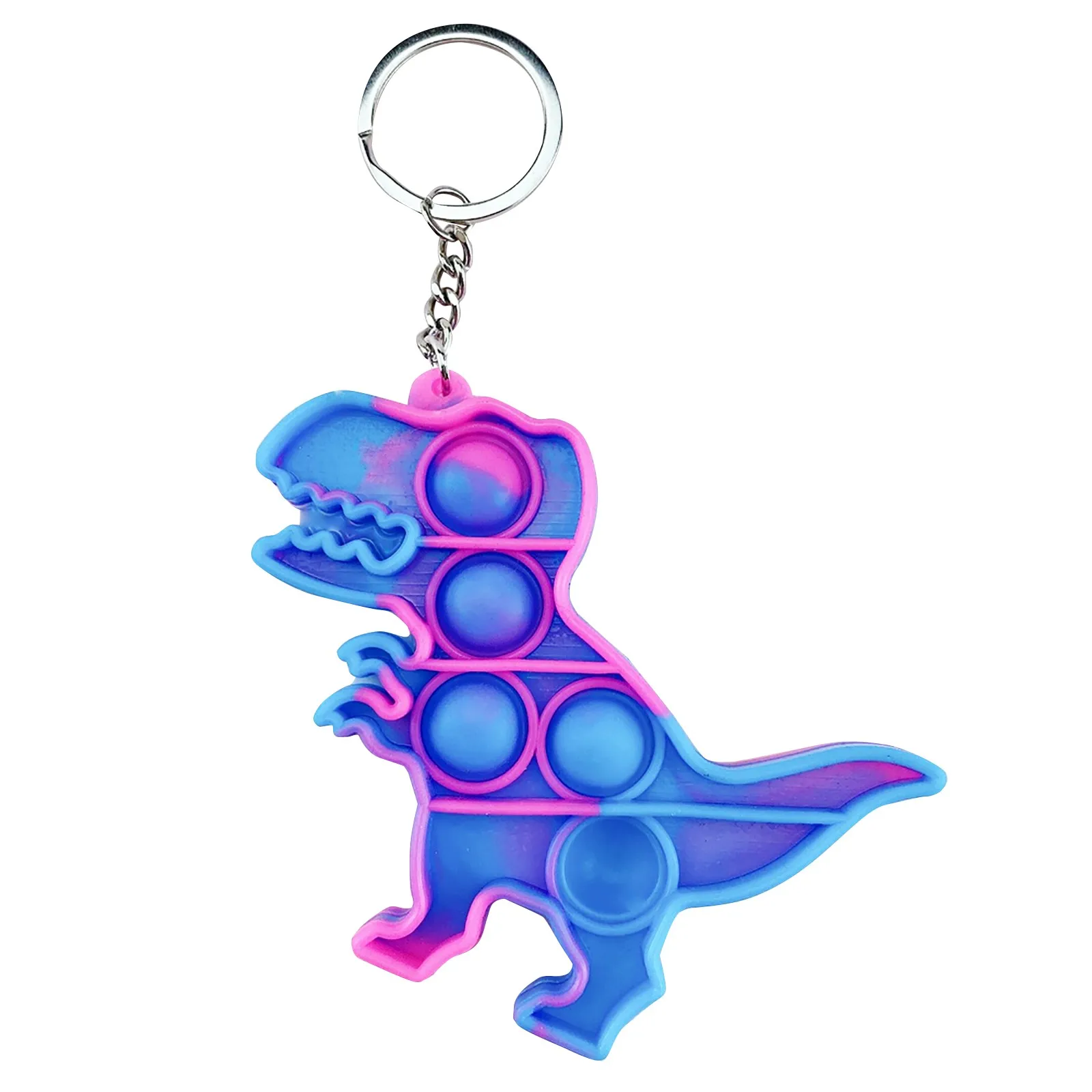 New push pops its mini keychain dinosaur simple dimple fidget toy for autism adhd anxiety anti stress relief edc sensory bubble atomic nee dohs Squeeze Toys