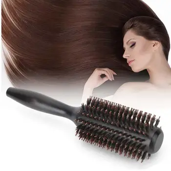 

Solid Wood Tube Hair Round Brush Comb Heat Resistant Anti-Static Hairdressing Hair Styling Curling Comb For Hairdresser