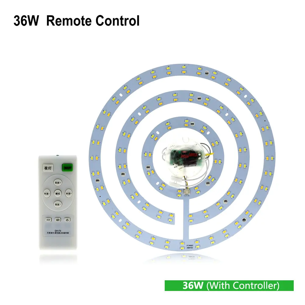 Светодиодный светильник с кольцевой панелью 15 Вт, 18 Вт, 24 Вт, 36 Вт, двойной цвет, высокая яркость, круглая Замена трубок, удобная установка для потолочных светильников - Испускаемый цвет: 36W Remote Control