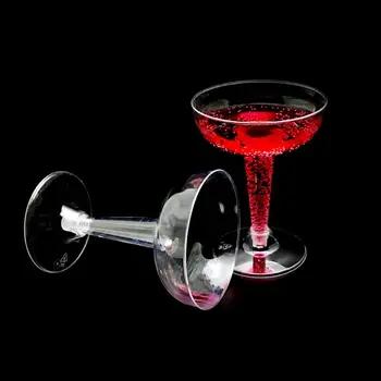 

6PCS 180ml Party Wedding Supply Disposable Goblet Hard Plastic Champagne Glass