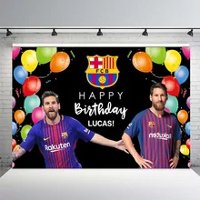 Barcelona Messi Futebol Tema Foto Backdrop Fotografia Vinil Foto Decoração da Festa de Aniversário Dos Miúdos Das Crianças(China)