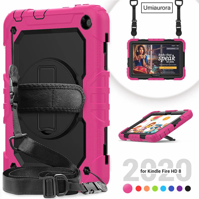 Tablet-Hülle für Kindle Fire 8 10 HD8 HD10 Plus 2020 2021, robuste, stoßfeste Silikonhülle für Kinder für HD 7 2017_voghion.com