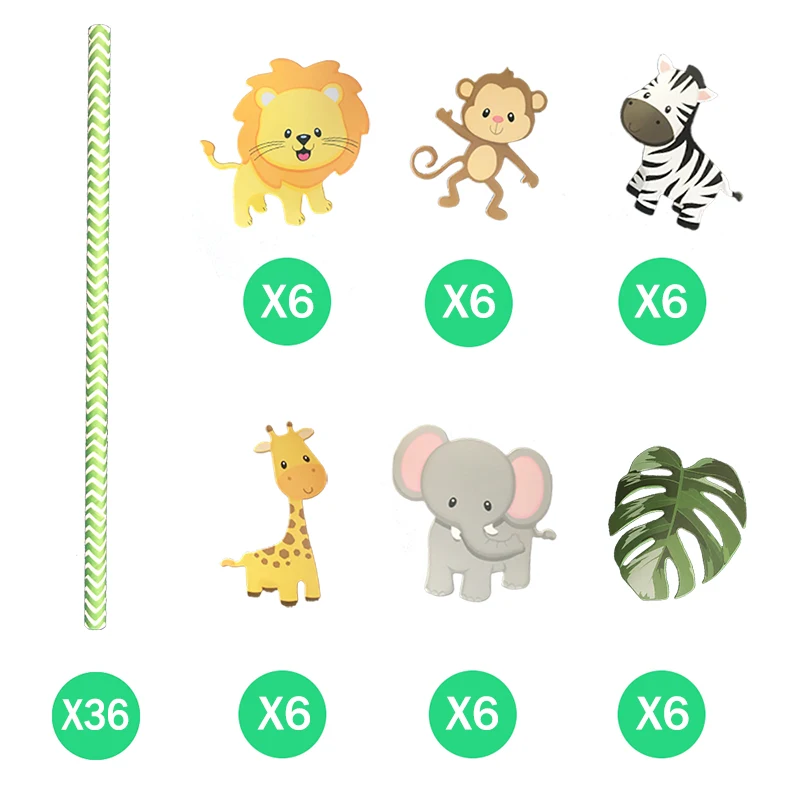 36PCS-Birthday-Party-Decoration-Kids-Jungle-Animal-Environmental-Paper-Pipette-Unicorn-Theme-Party-Drinking-Straw (2)