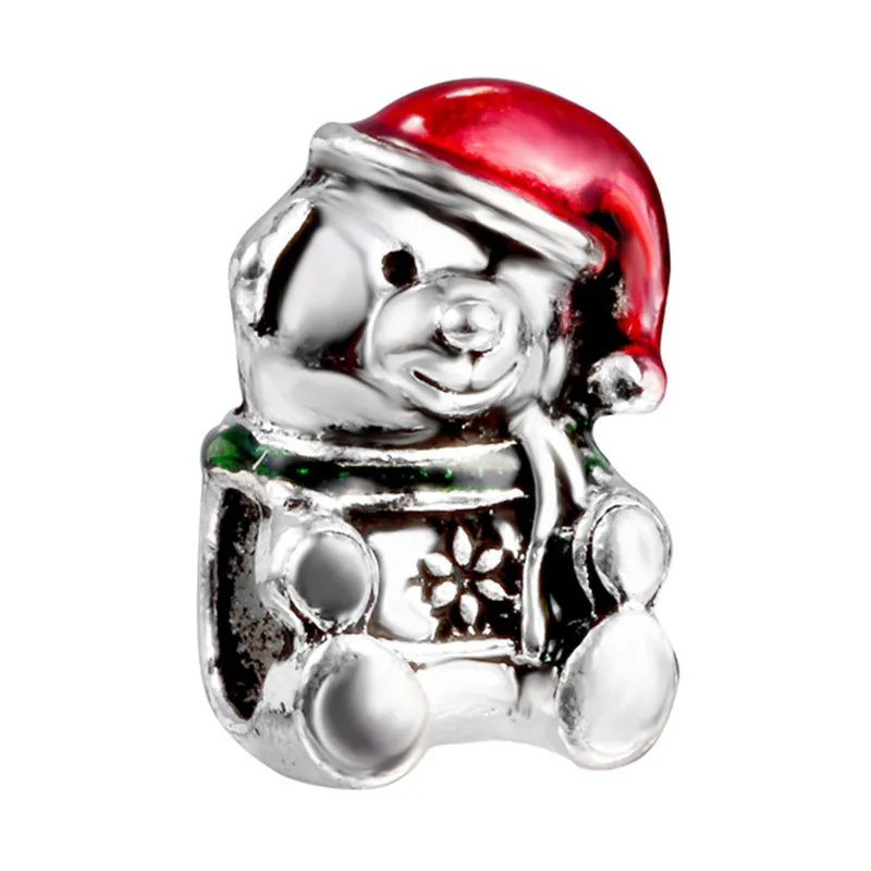 Зимний дропшиппинг 1 шт. Европейская Серебряная Рождественская елка Санта Тыква Снежинка бусина с зажимом Fit Pandora Charm Bracelet - Цвет: dog