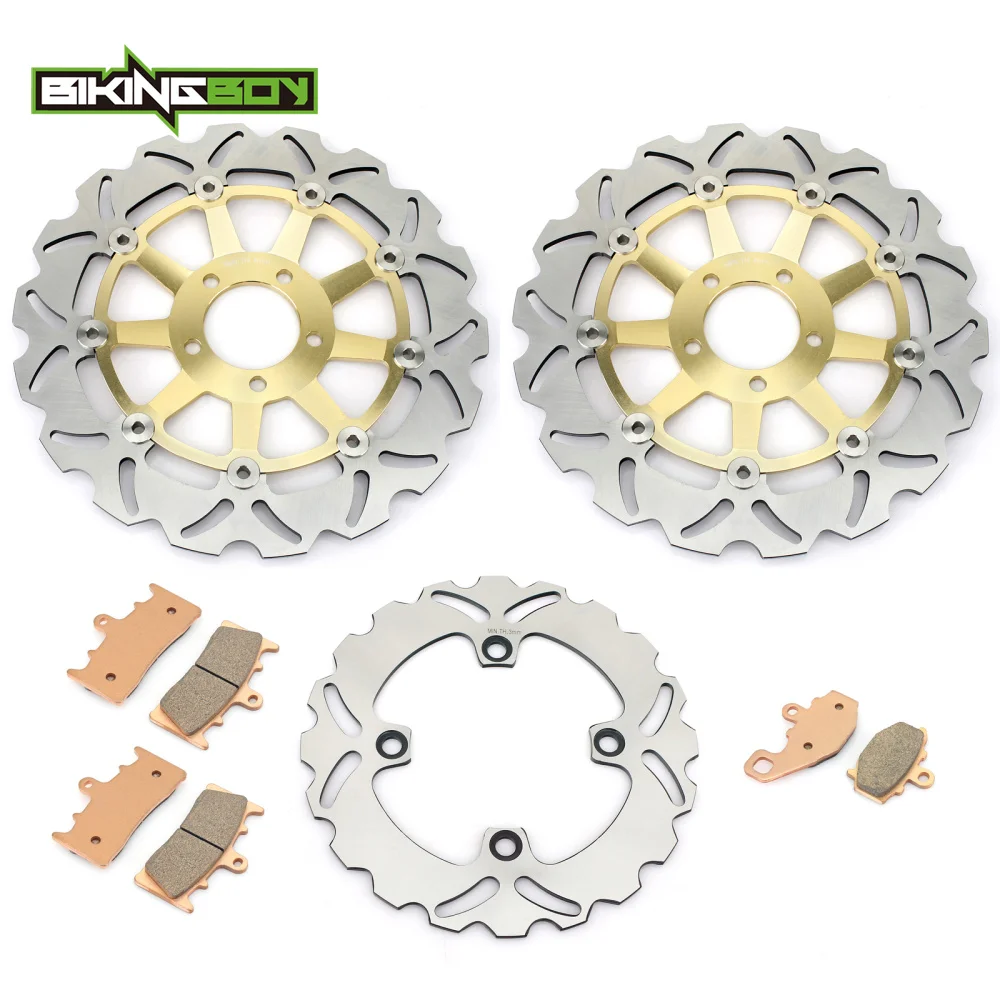 BIKINGBOY для KAWASAKI ZX9R 1998-1999 ZX6R ZX600 1998-2001 ZX-6R ZX636 2002 плавающий спереди и сзади тормозные диски роторы колодки