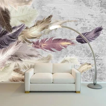 Beibehang-papel tapiz personalizado 3D, mural realista, textura de cemento, pluma, TV, fondo, pared, sala de estar, dormitorio, papel tapiz decorativo