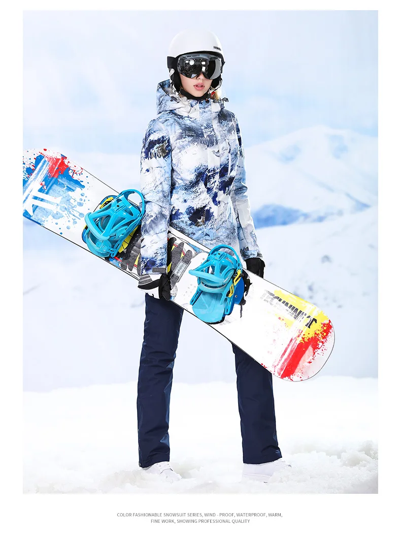 Лыжный костюм Warme Anzug Frauen wausserdicht Winddicht Skifahren und Snowboarden Jacke Hosen