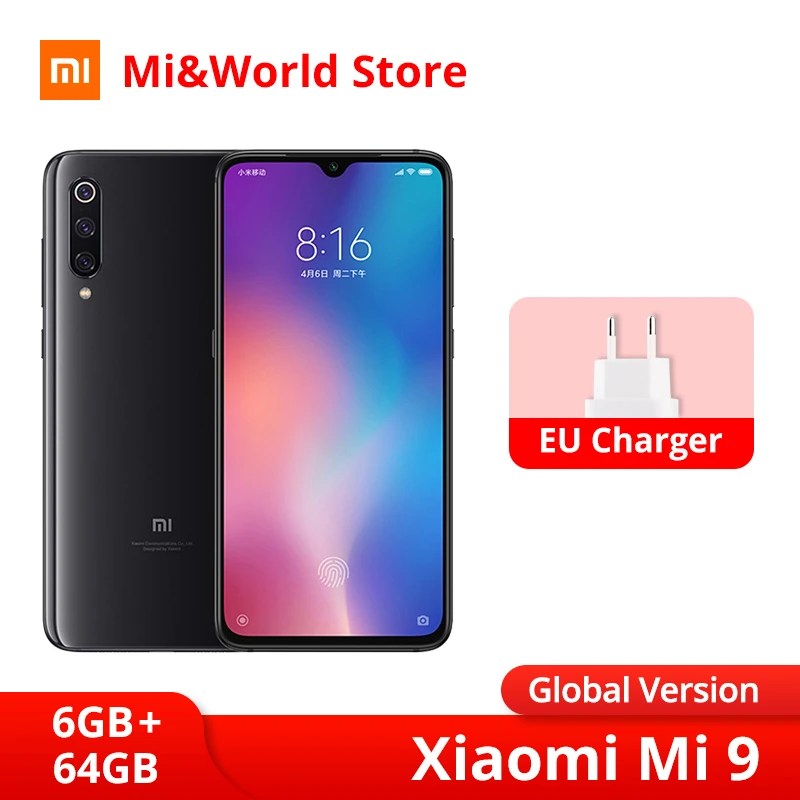 Глобальная версия Xiaomi mi 9 mi 9 смартфон 6GB 64GB Snapdragon 855 6,3" полноэкранный 48MP камера NFC QC 4,0 мобильный телефон