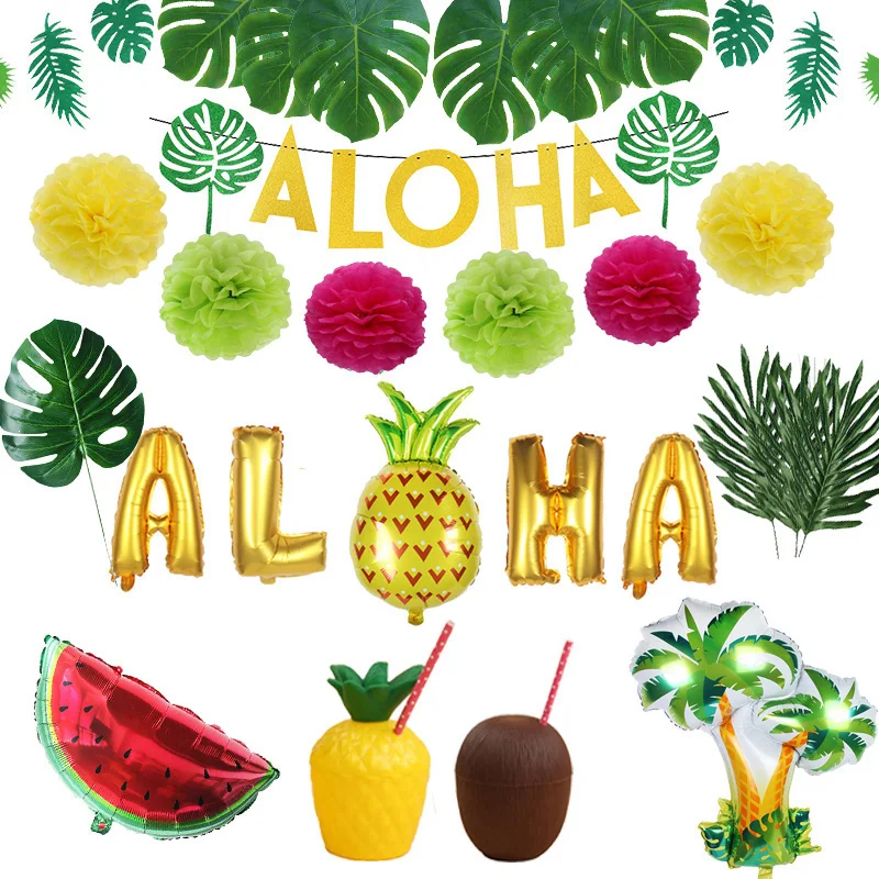 Украшение для вечерние Aloha ананас лампа гирлянда летняя фламинго украшение