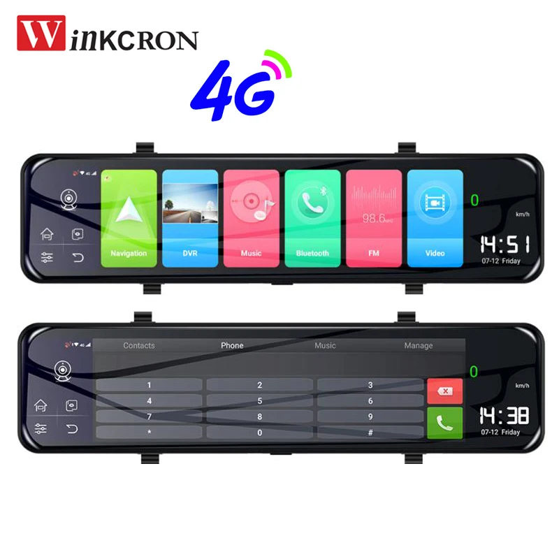 Лучший 12 &quotIPS 4G Автомобильное зеркало заднего вида DVR камера Android 8 1 GPS навигатор