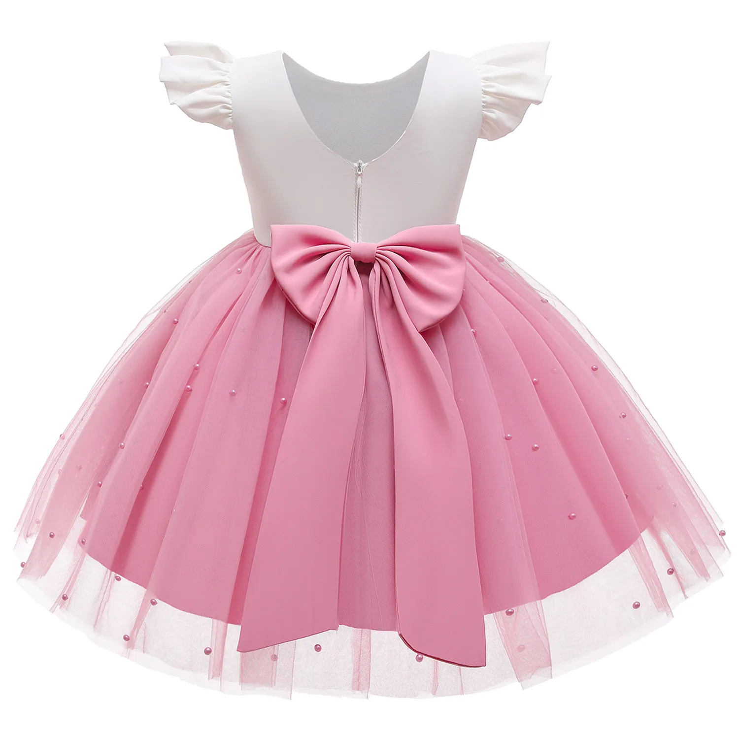 skirt dress for baby girl Flower Girl Dress Lace Tulle Party Dresses Toddler Girl Pink Clothes Elegant Princess Pearls Gowm Children Clothing 1 to 5 Years fancy baby dresses Dresses