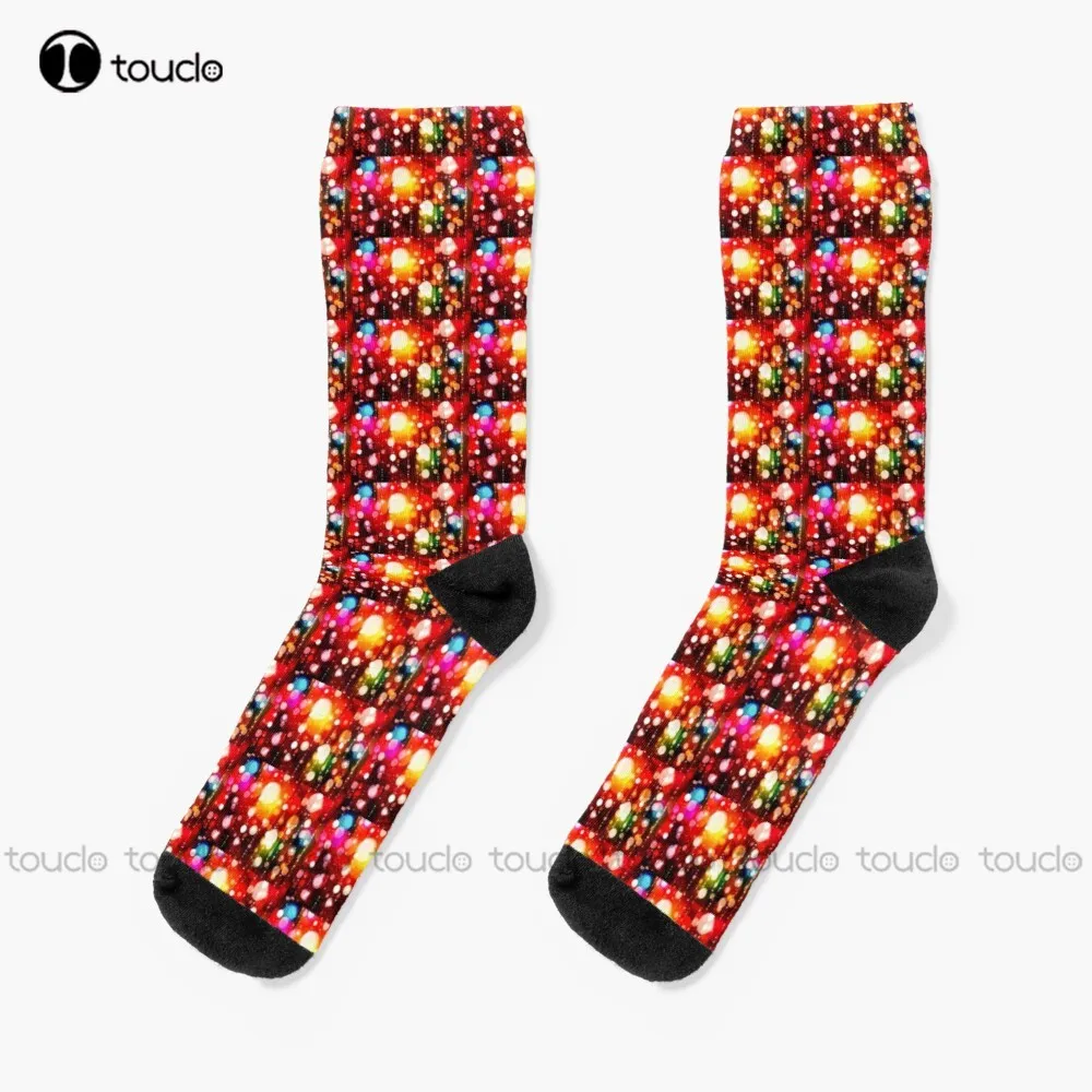 Happy Holiday Lights Socks Womens Soccer Socks Personalized Custom Happy holiday lights socks womens soccer socks personalized custom
