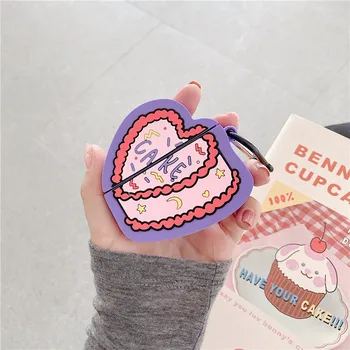 

Cute Love Cake Case For Apple Airpods Cover Funny Silicone Earphone Case For airpod Pro/2/1 Headphones Case Box Charging Funda