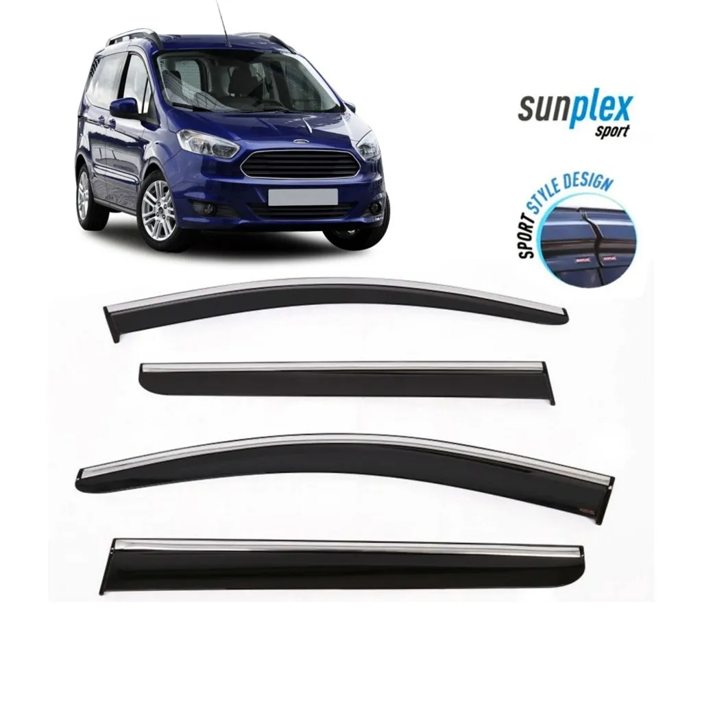Хромированный козырек для Дождевого стекла ветровые дефлекторы Ford Tourneo курьер 2014