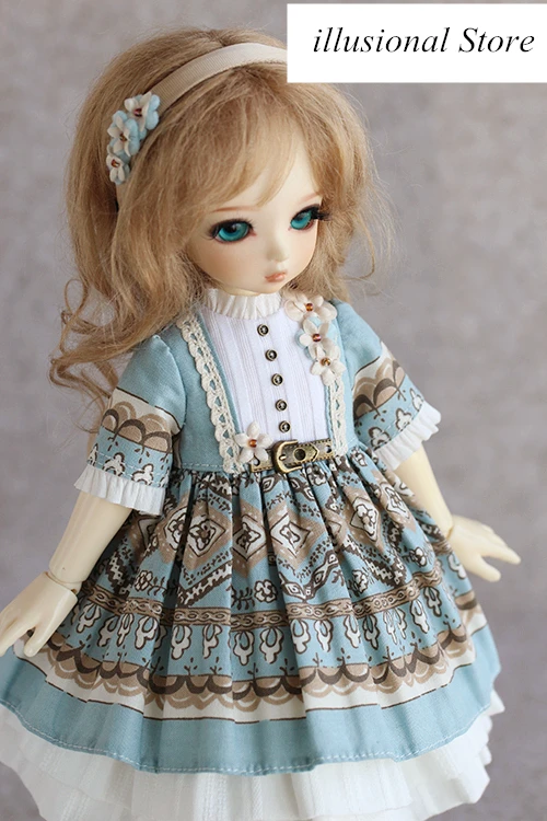 Модные BJD платье в стиле «Лолита» костюм для 1/6 шарнирная кукла супер доллфи аксессуары для куклы платье+ hairhoop