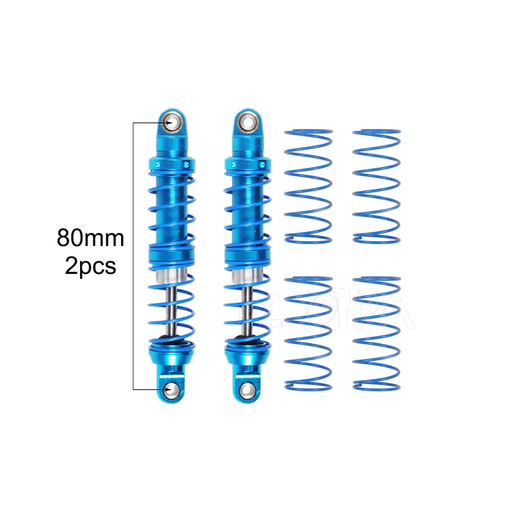 Регулируемый масляный амортизатор 70 мм 80 мм 90 мм 100 мм 110 мм 120 мм металлический гидравлический демпфер для 1/10 RC Гусеничный TRX4 D90 SCX10 CC01 - Цвет: 80mm 2pcs