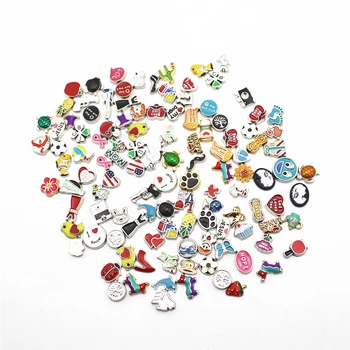 

Mix 12pcs/lot crystal Charms ceram heart Floating Charms for Floating Memory charms Lockets DIY Jewelry