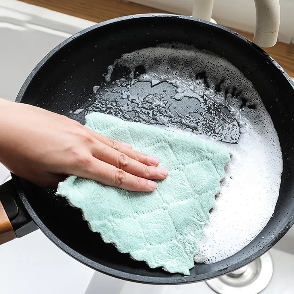 5 шт. кухонные посудные полотенца салфетка для уборки из микрофибры кухонное полотенце Высокоэффективная скатерть домашнее полотенце для уборки