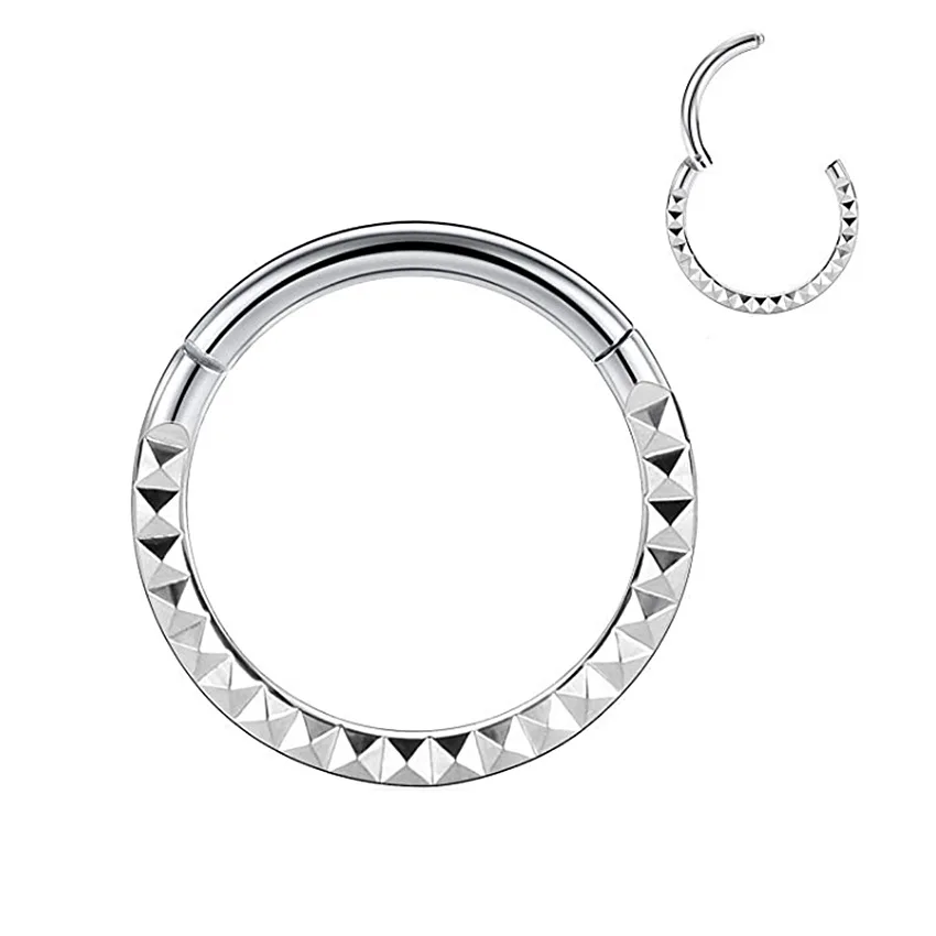 1Pc F136 G23 Titanium Nose Ring Hinged Segment Nipple Ear Cartilage Tragus Helix Lip Piercing Body Jewelry Septum Clicker Hoop