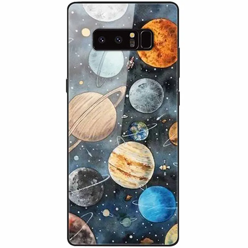 cute phone cases for samsung  Tempered Glass Cover For Samsung Note 8 Case Note9 Hard Protective Funda For Samsung Galaxy Note 10 Plus 9 Cases Luxury Bumper kawaii phone case samsung Cases For Samsung