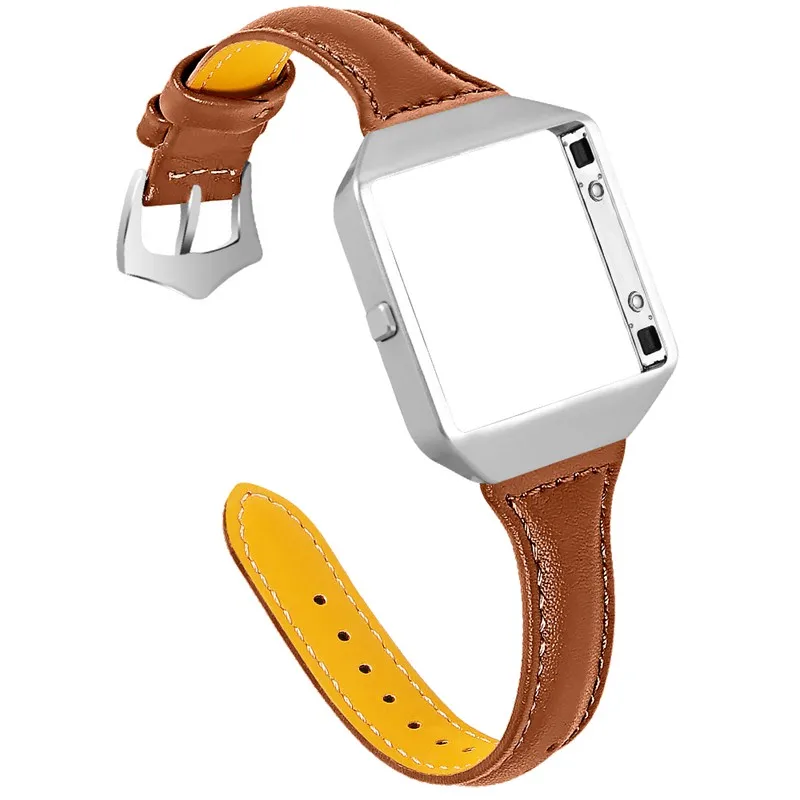 OULUCCI кожаный ремешок для часов Ремешок для Fitbit Blaze Смарт-часы - Цвет: brown