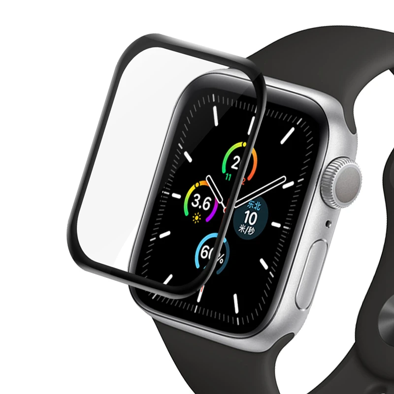 3D изогнутое полное покрытие из закаленного стекла для iWatch 5 серии 40 мм 44 мягкая