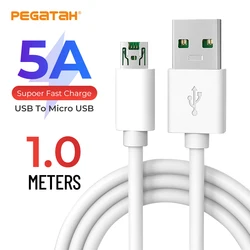 Chargeur magnétique 5a micro usb c pour téléphone Android, charge rapide 