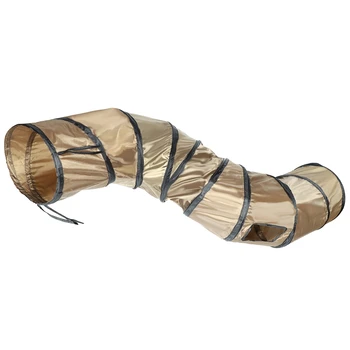 

"S"Funny Pet Tunnel Cat Play Tunnel Brown Foldable 1 Holes Cat Tunnel Kitten Cat Toy Bulk Cat Toys Rabbit Play Tunnel