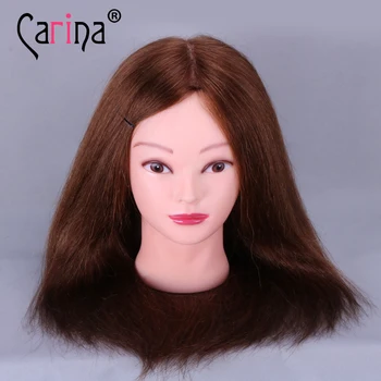 

45cm Hairdressing Head With Natural Hair 100% Real Human Hair Mannequin Head For Hairstyles Doll Salon Hairdresser Training Doll