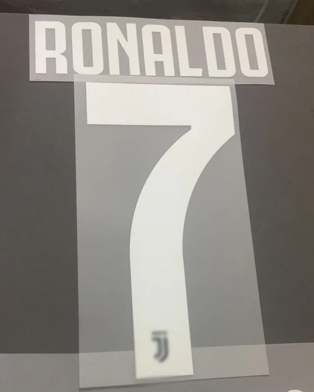 Высокое качество 7 Ronaldo 4 De Ligt Nameset печать настроить любое имя номер железная футбольная нашивка